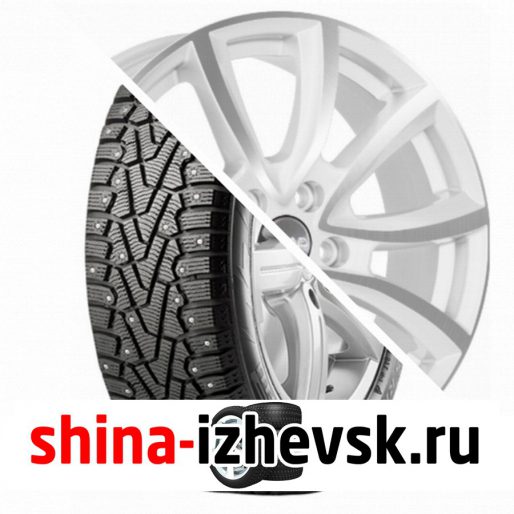 Колесо в сборе Pirelli Winter Ice Zero 225/65 R17 T 106 + СКАД Онтарио 7xR17 5×114.3 ET45 DIA67.1 Белый с полированной лицевой частью в Ижевске